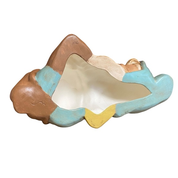 1970s Gnome Sleeping Ceramic Gnome Hand Painted - Picture 9 of 10